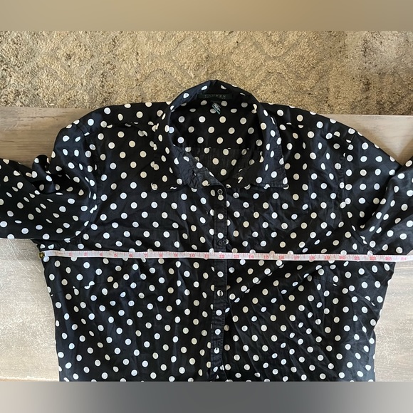 Lauren Ralph Lauren Polka Dot Long Sleeve Button Front Blouse 2X - Picture 5 of 6